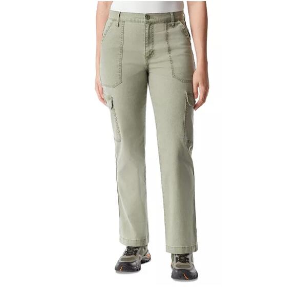 BASS OUTDOOR Denim - BASS OUTDOOR Women's High-Rise Canvas Cargo Pants NWT LICHEN GREEN SIZE 12